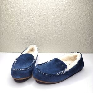 Koolaburra By UGG Women's Navy Blue Lezly Suede Slip-on Moccasin Slippers Size 6